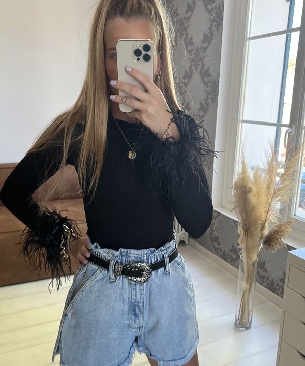 Top Plume noir