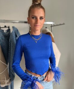 Top Plume bleu