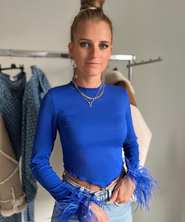Top Plume bleu