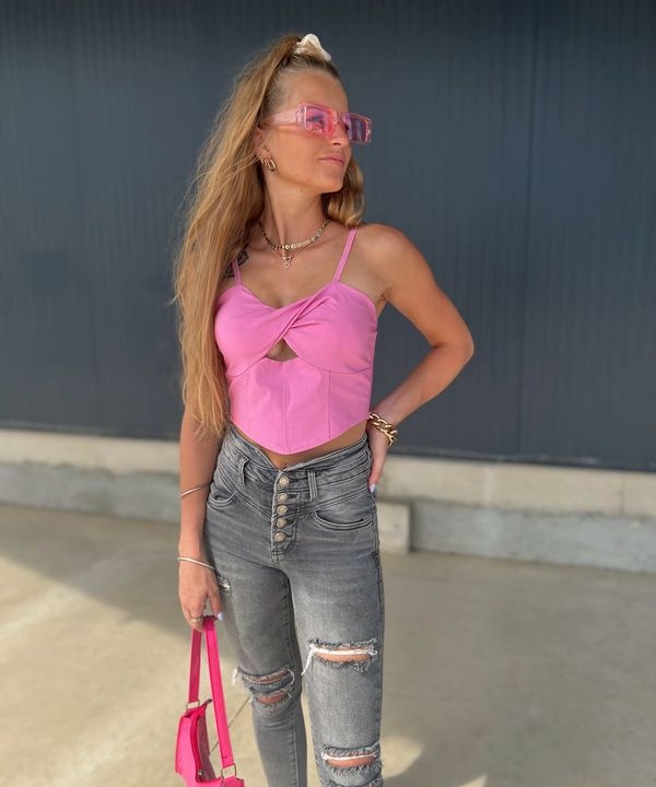 Crop top corset rose