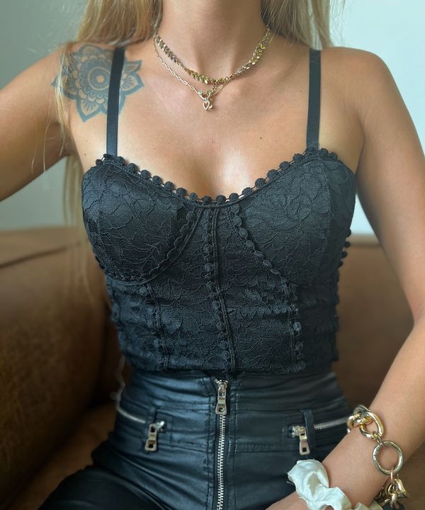 Crop top corset Julia noir