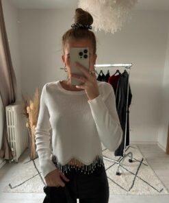 Alternative view of Top bijoux blanc