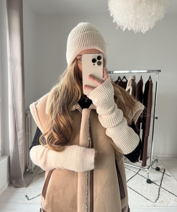 Bonnet + Mitaines écru
