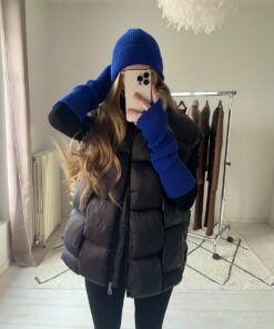 Alternative view of Bonnet + Mitaines bleu