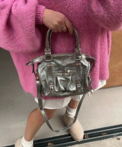 Sac Inaya argent metallisé