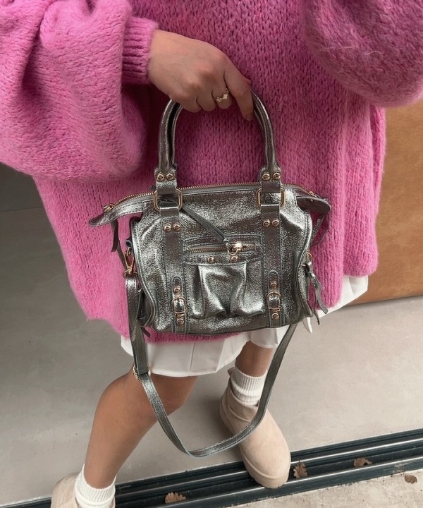 Sac Inaya argent metallisé
