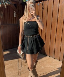 Alternative view of Combishort Bustier noir