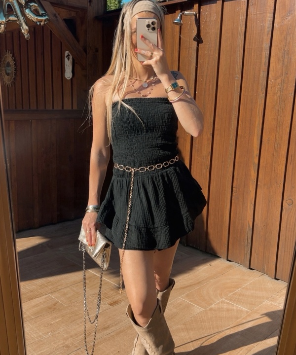Alternative view of Combishort Bustier noir
