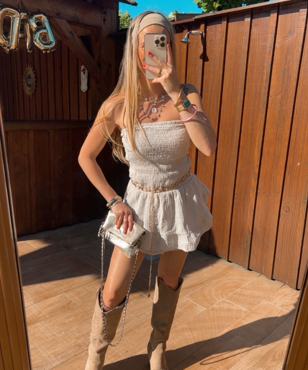 Combishort Bustier beige
