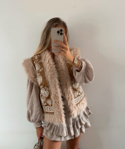 Gilet Western camel