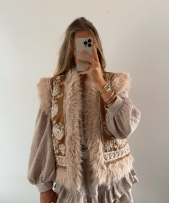 Alternative view of Gilet Western camel
