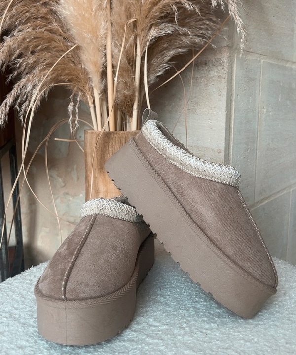 Plateforme beige-taupe