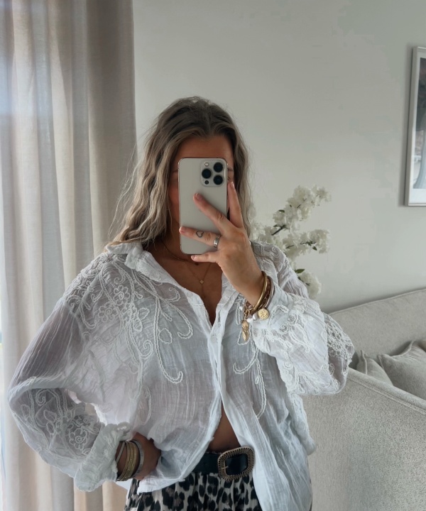 Chemisier Carmen blanc