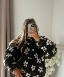 Pull Cocoon fleur choco