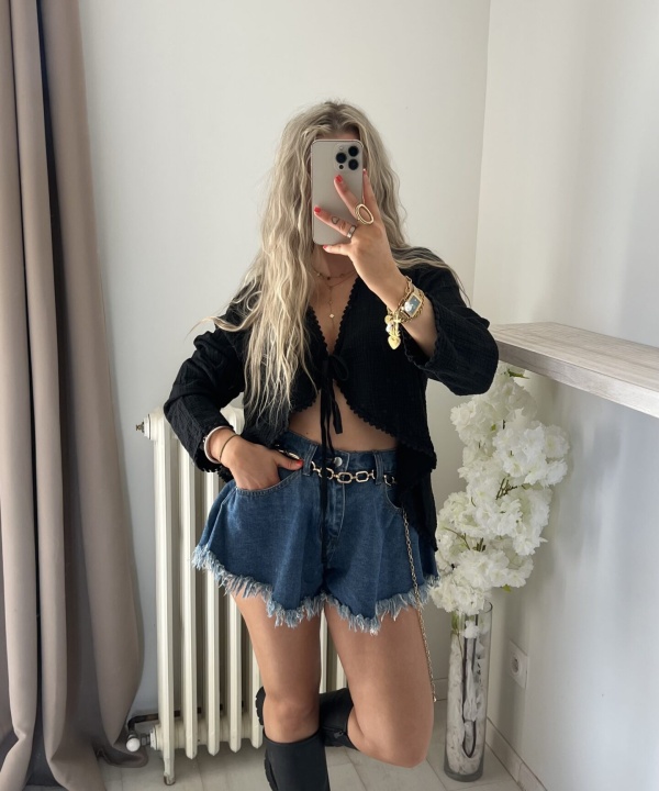 Alternative view of Short Georgie  bleu