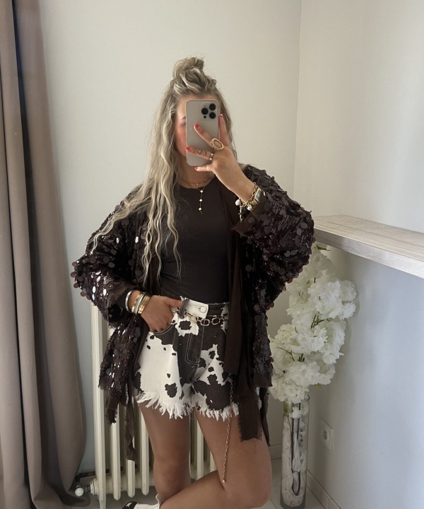 Alternative view of Veste sequin choco