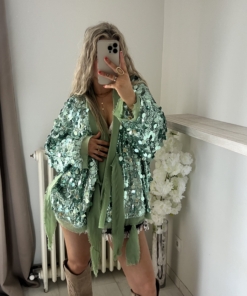 Veste sequin verte