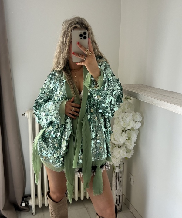 Veste sequin verte