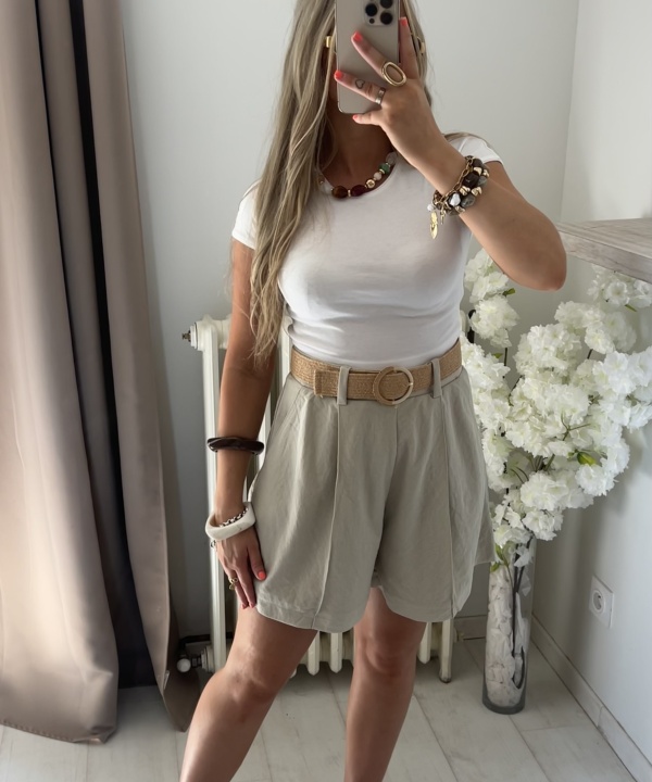 Alternative view of Short Joye beige